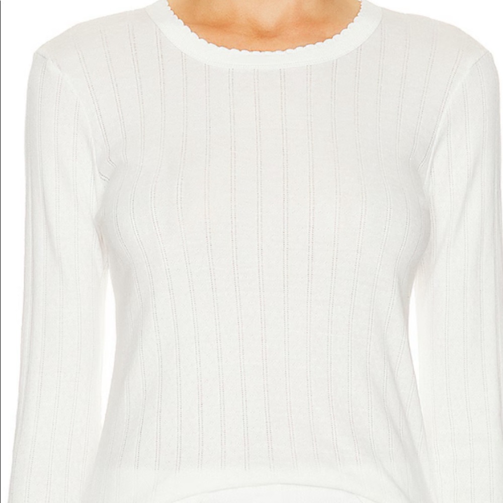 Pointelle Slim Fit Long Sleeve Top